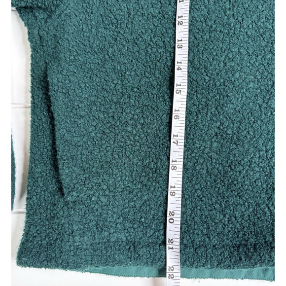 Outdoor Voices Mega Fleece Cropped Pullover Wool Blend Hood Snap Button Green M - Picture 14 of 14